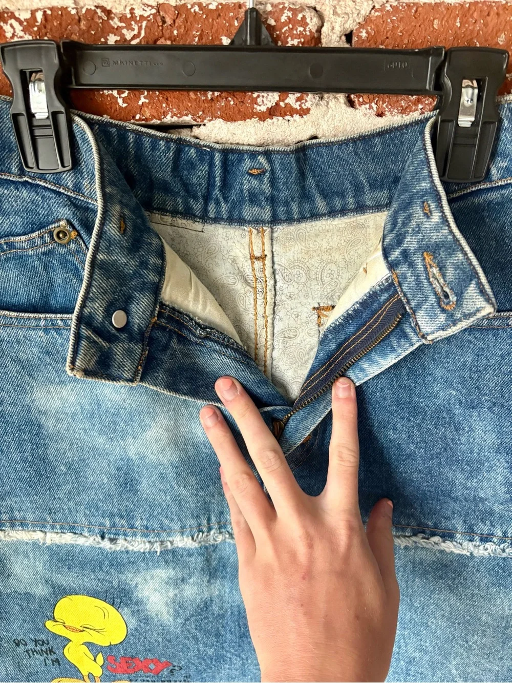 Vintage 90s Tweety Bird Denim Skirt